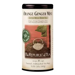The Republic of Tea-Orange Ginger Mint Herbal Tea, Caffeine-free, 36 Tea Bag Tin