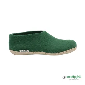 Forest Green Handmade Shoes Slipper For Men & Women Pure Wool Shoes