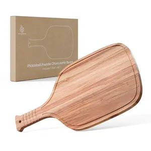 Pickleball Paddle Shaped Cutting Board – Acacia Wood Charcuterie Tray – Wooden Pickleball Serving Platter for Hosting & Gifts
