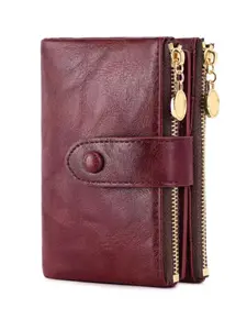Women's RFlD Blocking Wallet, Simple Portable ZipperShort Wallet, Multi-Card Slots, Perfect Back-To-SchoolAccessory, Casual Designer Plain Wallet，Christmas Gift, Valentine's Day Gift, Ideal Gift, Casual Trendy Wallet