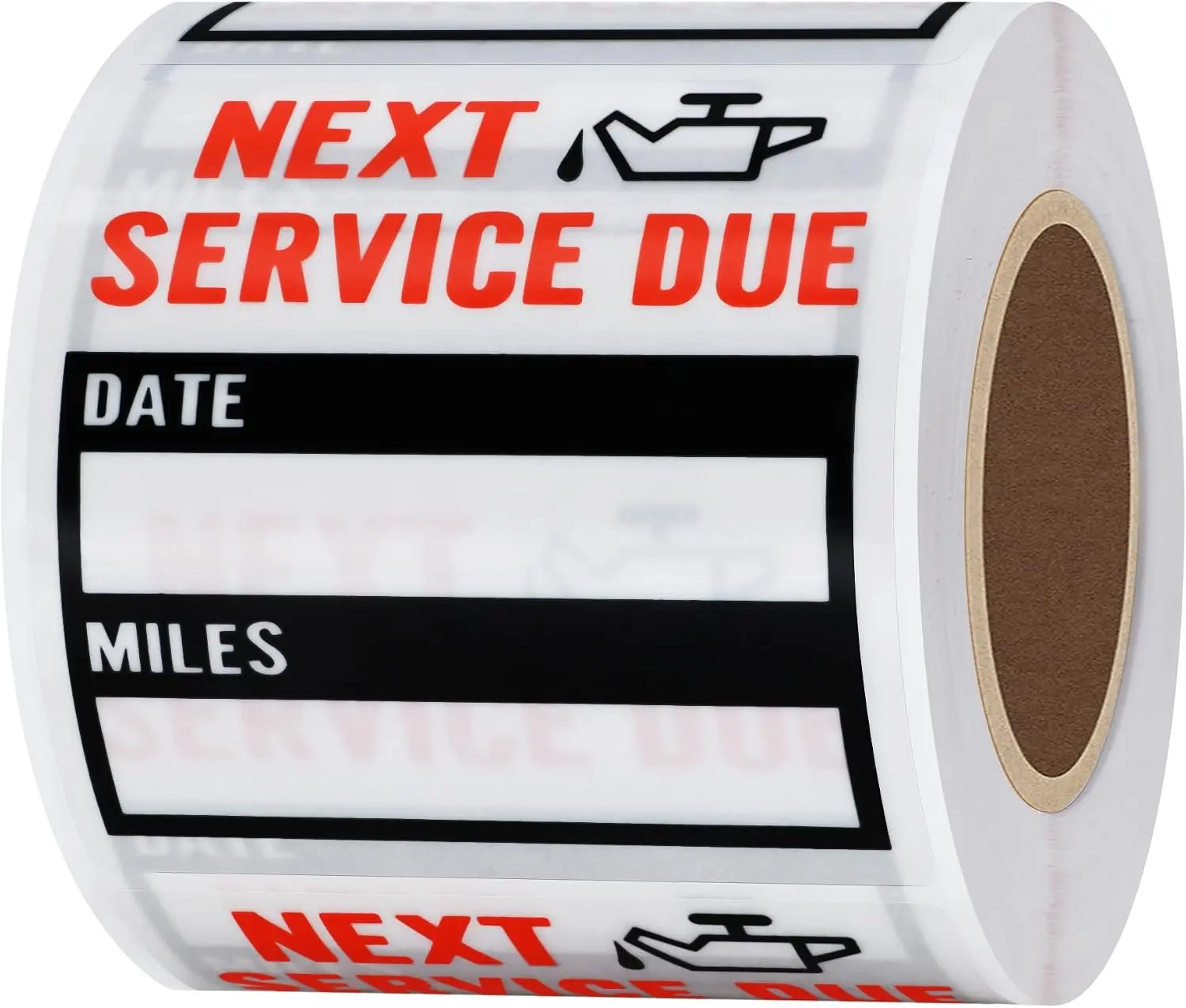 200pcs High Visibility Oil Reminders Stickers, 2"x2" Premium PET Roll Pack, Low Residue Black Car Exterior Service Stickers