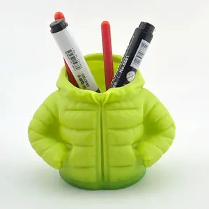 Creative Down Jacket Shape Pen Holder, Desktop Organizer, Fun Mini Stationery Storage Jar, Holds Pens, Makeup Brushes, Small Items, Unique Office Home Decor Gift