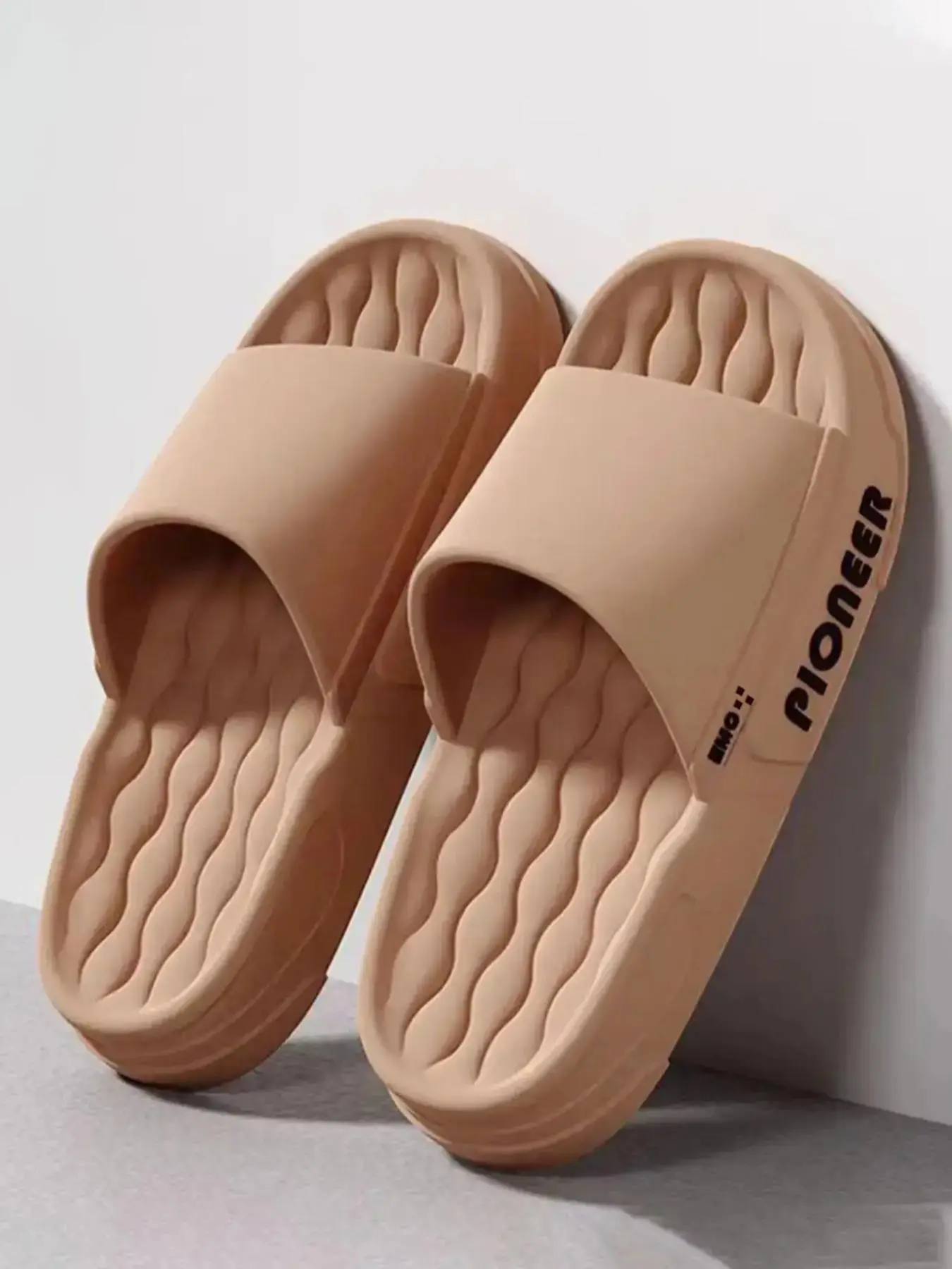 Summer Men's Indoor Slippers, Thick Sole Non-Slip Casual Bathroom Footwear, Simple Couples Cool Home Slip-Ons, Slide