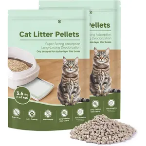 Litter Pellets Exclusively for Double Layer  Litter Box, Super Odor Control Zeolite Litter, Non Clumping  Litter, Low-, Low Consumption, Unscented (3.6lb x 2)