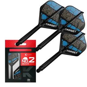 TARGET Darts Josh Rock K Flex Flights and Shaft System, No.2 | Pack of 3 Kflex All In One Flights, Player Edition Darts Accessories | K-Flex Dart Stem Short (19mm),Intermediate(26mm), and Medium(33mm)