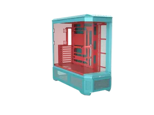 Thermaltake View 600 TG; Full Tower; 420mm Radiator Support; 480mm GPU Clearance; Hidden Connector Support; Rotatable PCIe Slots; 220mm PSU Clearance; Mint Strawberry; CA-11H-00FLWN-00