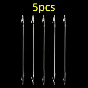 5/10 Pcs Metal Adjustable Mosquito Coil Holder with Double End Alligator Clips, Heat Resistant Smooth Surface Compact Size Portable Design for Home Bedroom Patio Camping Hiking Fishing and Various Outdoor Activities