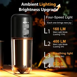 Portable Air Pump, High Speed Inflatable Mattress Pump,  2000mAh Battery & Camping Light, Electric Inflation and Deflation Air Pump for Mattress, Pool Floats and Vacuum Storage Bags