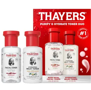 Skin Care Set, Includes Rose Petal Facial Toner to Reduce Pores and Hydrating Milky Toner for 48H Hydration, 1 Skin Care Kit