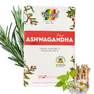Therbal Ashwagandha Tea 20 Te Bags Herbal Tea Blend for Stress & Headaches Support Mood Balance