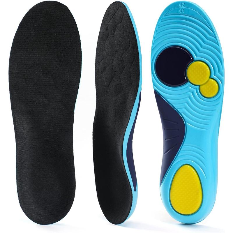 Premium Arch Support Insoles for Adults - 1 Pair TPU-Gel Pad Shock Absorbing Insole, Anti-Slip Fabric, Plantar Fasciitis Relief, Posture Improvement, Customizable Size, Foot Pressure Reduction for Work & Athletic Shoes