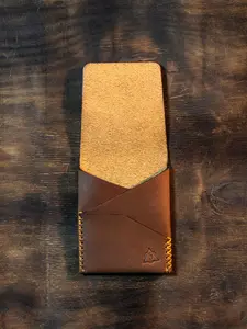 Handcrafted Minimalist Leather Flap Wallet for Men Hand Stitched Slim Card Holder with Burnished Edges Perfect Gift for Him Anniversary Valentines Day Gift