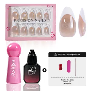 ASKISS Nail Glue (10ml) | Nail Glue (10ml) and Remover (20ml)Super Strong Nail Glue & Remover for Press-On Nails | Dries in 10 Seconds | No UV Lamp Needed | Professional Remover for Easy, Residue-Free Removal | Must-Have for At-Home Nail DIY