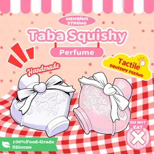 wenqingsquishy - Pink Perfume Bottle [Handmade TabaSquishy] [Full Silicone Reborn Squishy] [Fidget Toy] [Squishy Toy] [93g]