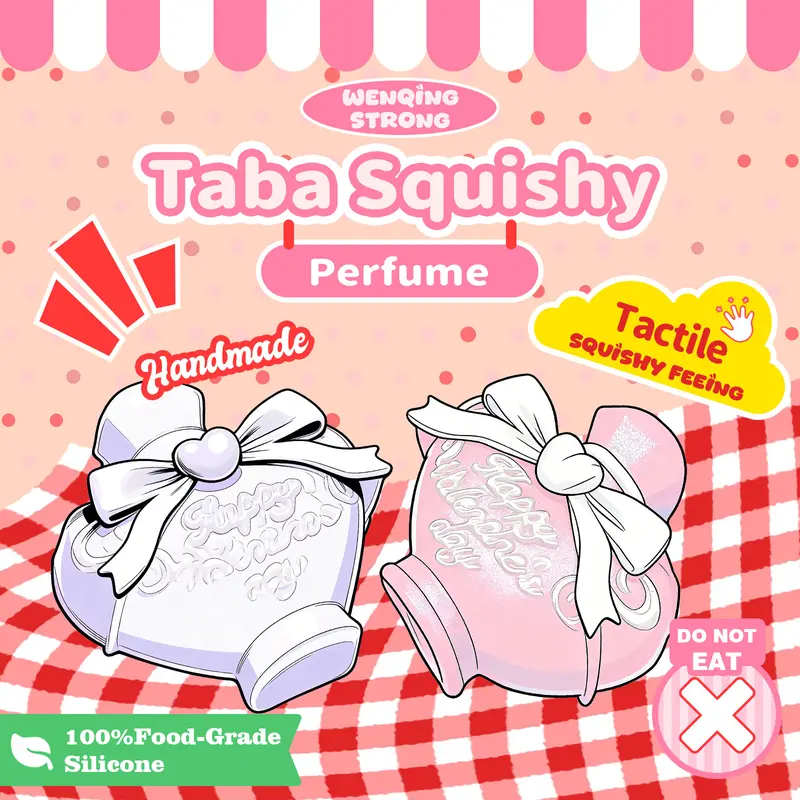 wenqingsquishy - Pink Perfume Bottle [Handmade TabaSquishy] [Full Silicone Reborn Squishy] [Fidget Toy] [Squishy Toy] [93g]