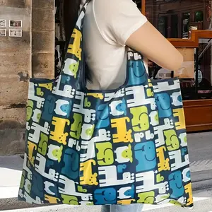 Reusable shopping bag/1 foldable portable large capacity tote bag/suitable for shopping office travel parties organizing storage