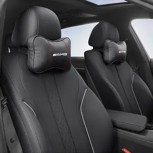 Premium Leather Car Removable Headrest Cervical Spine Neck Pillow four seasons universal For Mercedes Benz AMG W240 W218 W219 W208 W209 W463 W46 W253 W292 W231