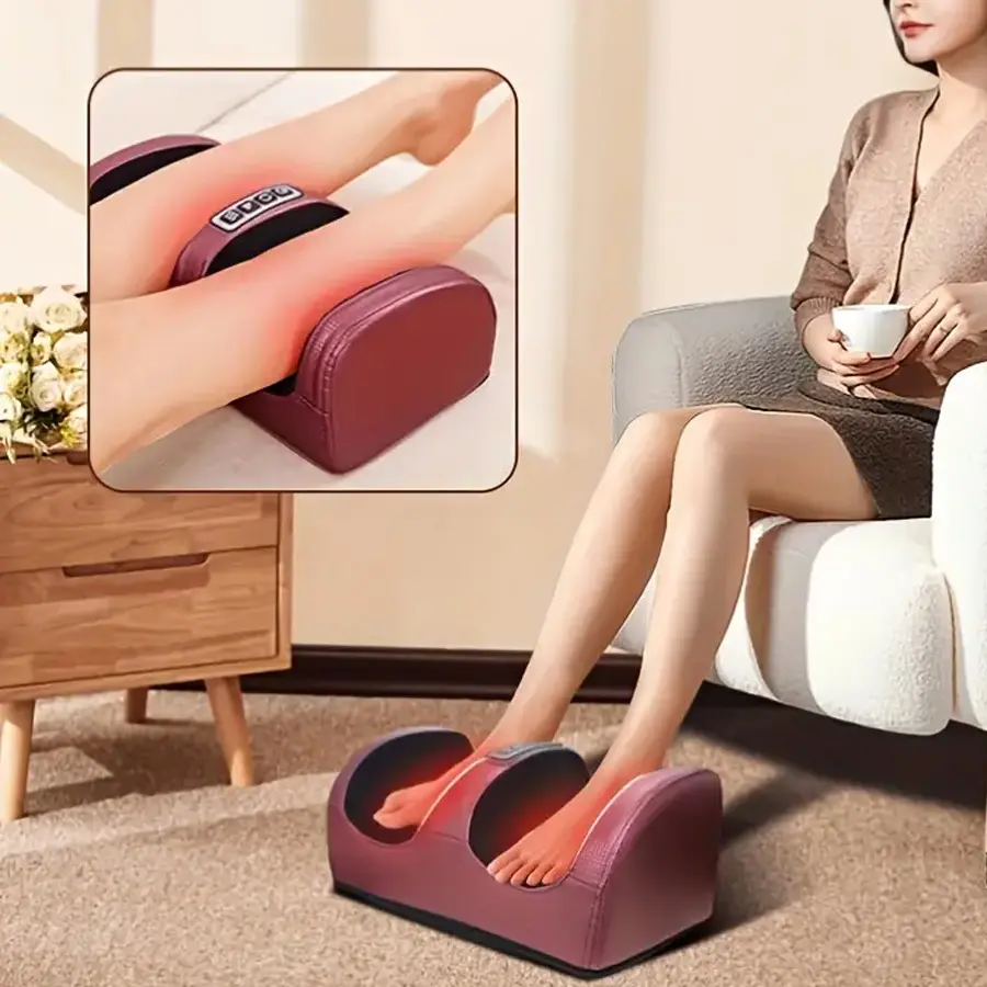 Foot massager that does not require a remote control, fully automatic foot kneading and rolling, fitness equipment, body massager, muscle relaxation, leg massage and pedicure machine. Relaxing and comfortable calves, an ideal gift for mothers. tiktokshops