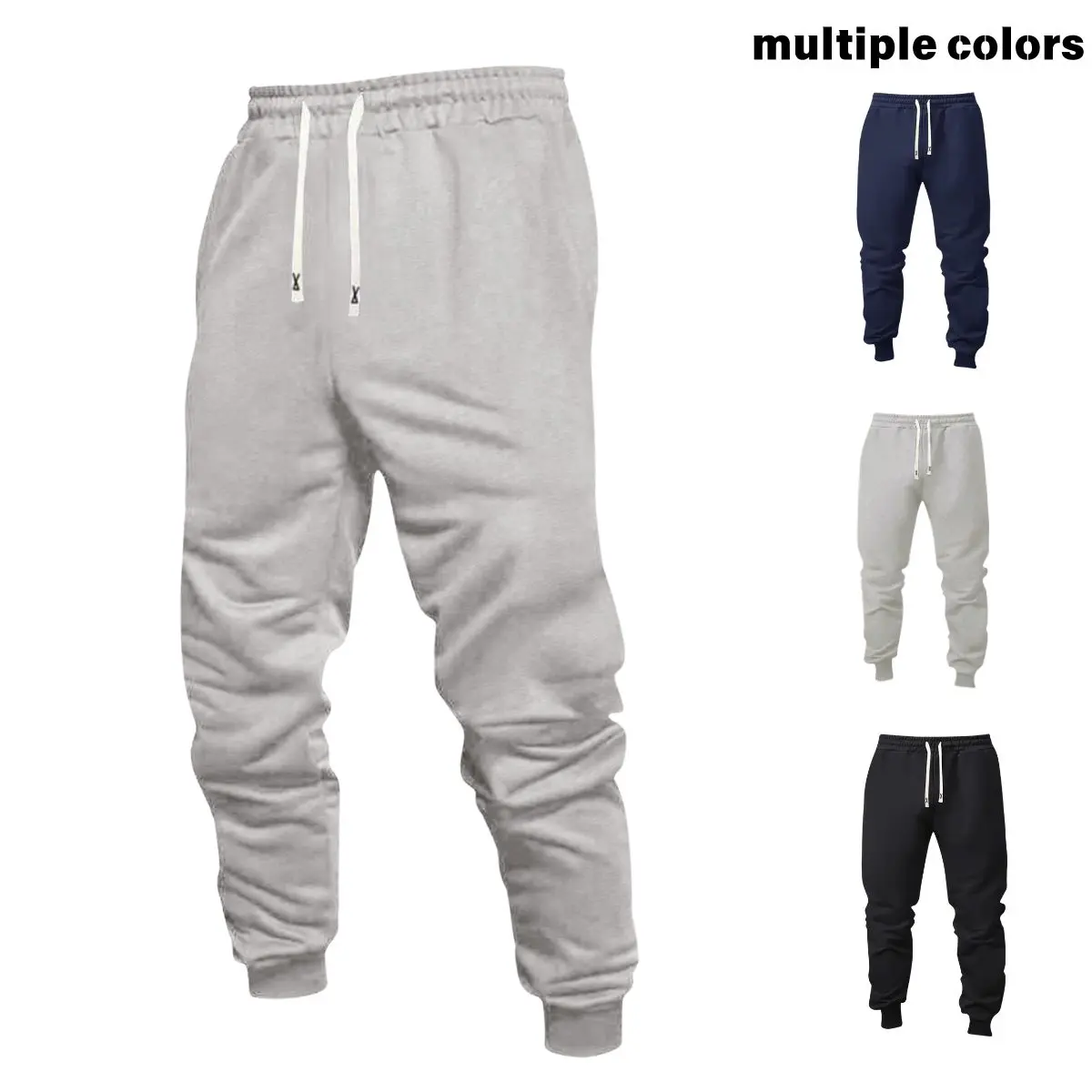 Men's versatile, stylish, slim and simple solid-color sporty knitted sweatpants Men's versatile, stylish, slim and simple solid-color sporty knitted sweatpants