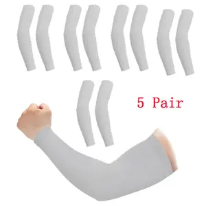 5 Pairs Cooling Arm Sleeves for Men & Women Breathable UV Sun Protection Sports Arm Sleeves for Women Men & Youth Stay Cool Comfortable Versatile Use