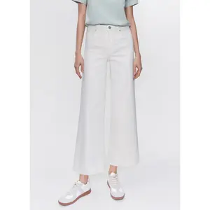 Women's High Waist Stretch Baggy Jeans, Minimalist Wide Leg for Women Distressed Basic Pants, Trendy Multi-Pocket Fitted Denim Trousers, Casual Comfy Denim Jean Womenswear Bottom