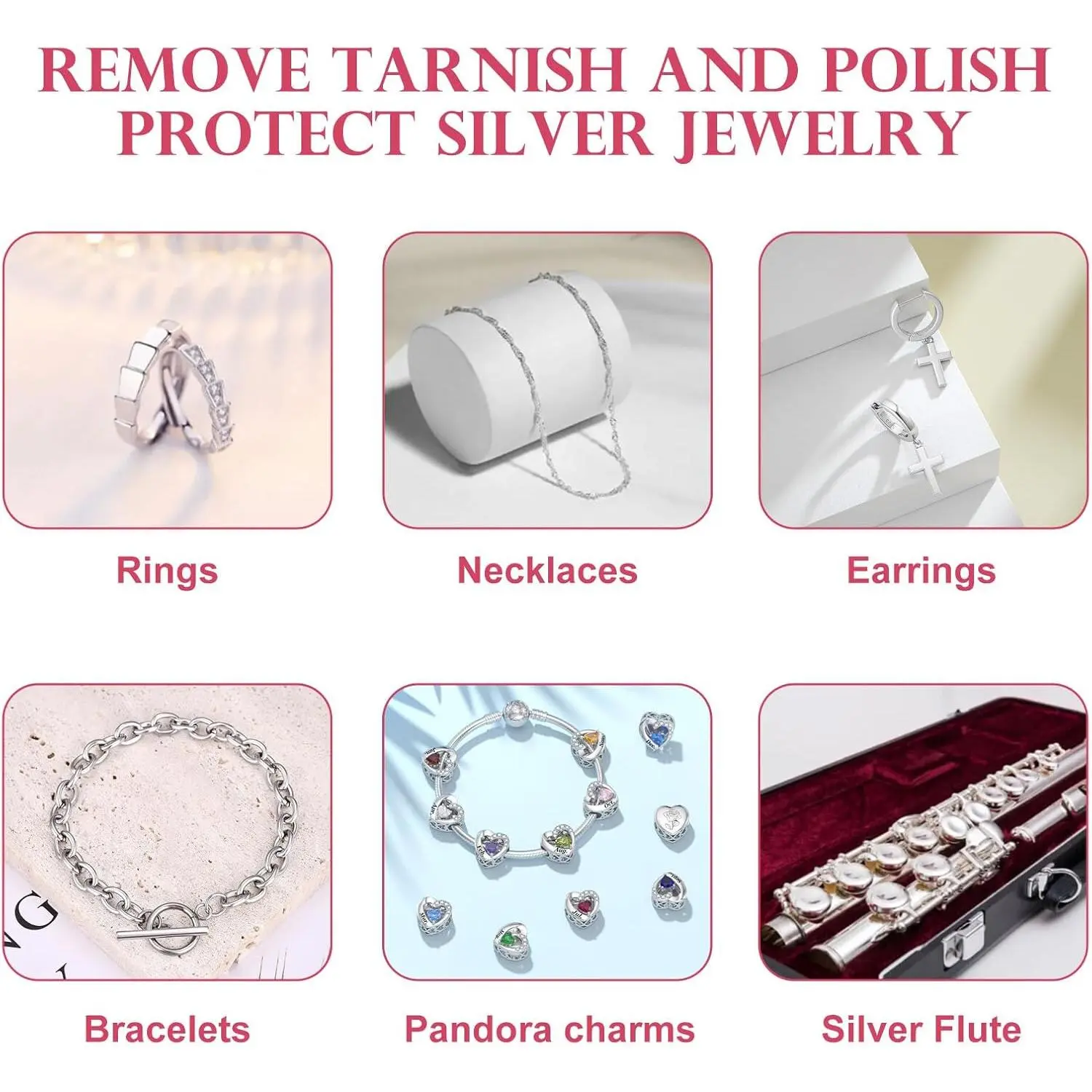 SEVENWELL 50pcs Jewelry Cleaning Cloth Pink Polishing Cloth for Sterling Silver Gold Platinum Small Polish Cloth 8x8cm SEVENWELL 50pcs Jewelry Cleaning Cloth Pink Polishing Cloth for Sterling Silver Gold Platinum Small Polish Cloth 8x8cm