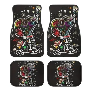 Universal Car Floor Mats Set, Thick Printed Cartoon Design, Fun Elements for Tesla Model Y, Small Cars, Suvs, Halloween Christmas Gift