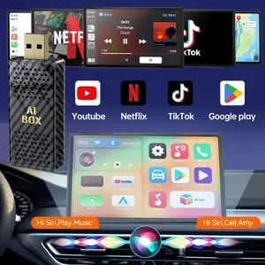 【FIFA World Cup 2026】Yurnlv Mini AI Box - Streaming Netflix/Youtube/Tiktok to your car! 4 in 1 Wireless CarPlay and Android Auto Adapter suitable for Factory wired CarPlay Cars