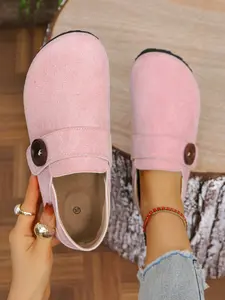 Women's Thick Sole Boken Half Slippers, Winter Half Slippers, Classic Design, Comfortable and Stylish, Perfect for Outdoor Activities, Casual Slippers
