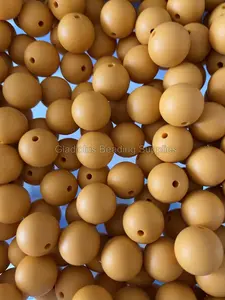 15mm Mango Silicone Beads, Round, Solid Color, DIY Pens, DIY keychain, Loose