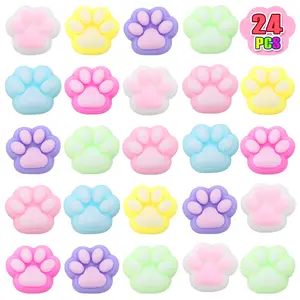 24 pcs Sticky Handmade Silicone Catpaw Taba Squishy Squishy and Stress Relief Perfect for Kids&Adults for Instant Smiles novelty gift