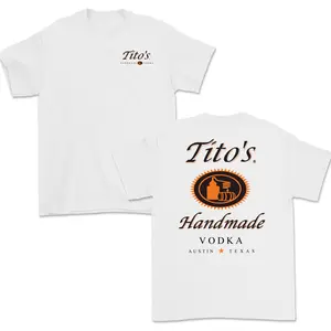 Vintage Graphic T-Shirt – Tito’s Handmade Vodka Texas Austin Design, Retro Alcohol Party Tee, Unisex Casual Streetwear Top