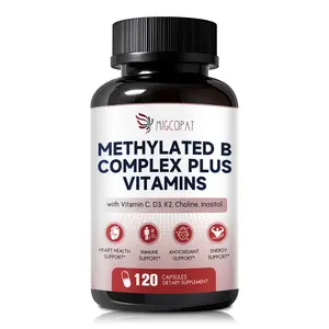 Methylated Multivitamin B-Complex with Vitamin C, D3, K2, Choline & Inositol – Active B12, B6 & Folate (L-5-MTHF) – Supports Energy, Nerve & Heart Health – CoQ10 & Alpha Lipoic Acid – 120 Capsules Natural Healthcare