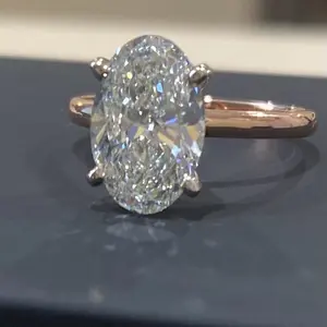 3.17ct Oval Certified Lab grown Diamond Ring