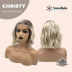 JBEXTENSION 11 Inches Mix Blonde Pre-Cut Side Part Snowflake Lace Frontlace Glueless Wig CHRISTY SNOWFLAKE【BENDY EAR TABS】