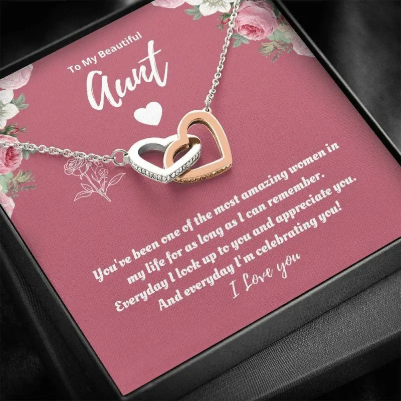 Auntie Gift Necklace, Aunt and Niece Necklace, Aunt and Niece Gift, Special Aunt Gift, Gift for Aunt From Nephew, Niece to Auntie Jewelry Personalized Jewelry, Custom Message Card, Gift Box