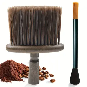 2Pieces Espresso Machine Cleaning Brush Set, Include Coffee Grinder Brush and Two Head Cleaning Brush, Dusting Bar Espresso Machine Grinder Cleaning Brushe, Multi-purpose Crevice Cleaning Brush, Espresso Maker/Machine Cleaner Tool, Coffee Bar Accessories