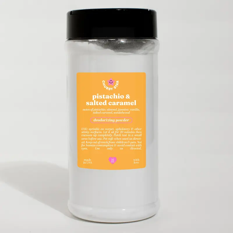 Pistachio Salted Caramel Scented Carpet Freshener - Home Care Supply, Interior Cleaners, Upholstery Deodorizing Powder with Vanilla & Floral Notes for Household Use