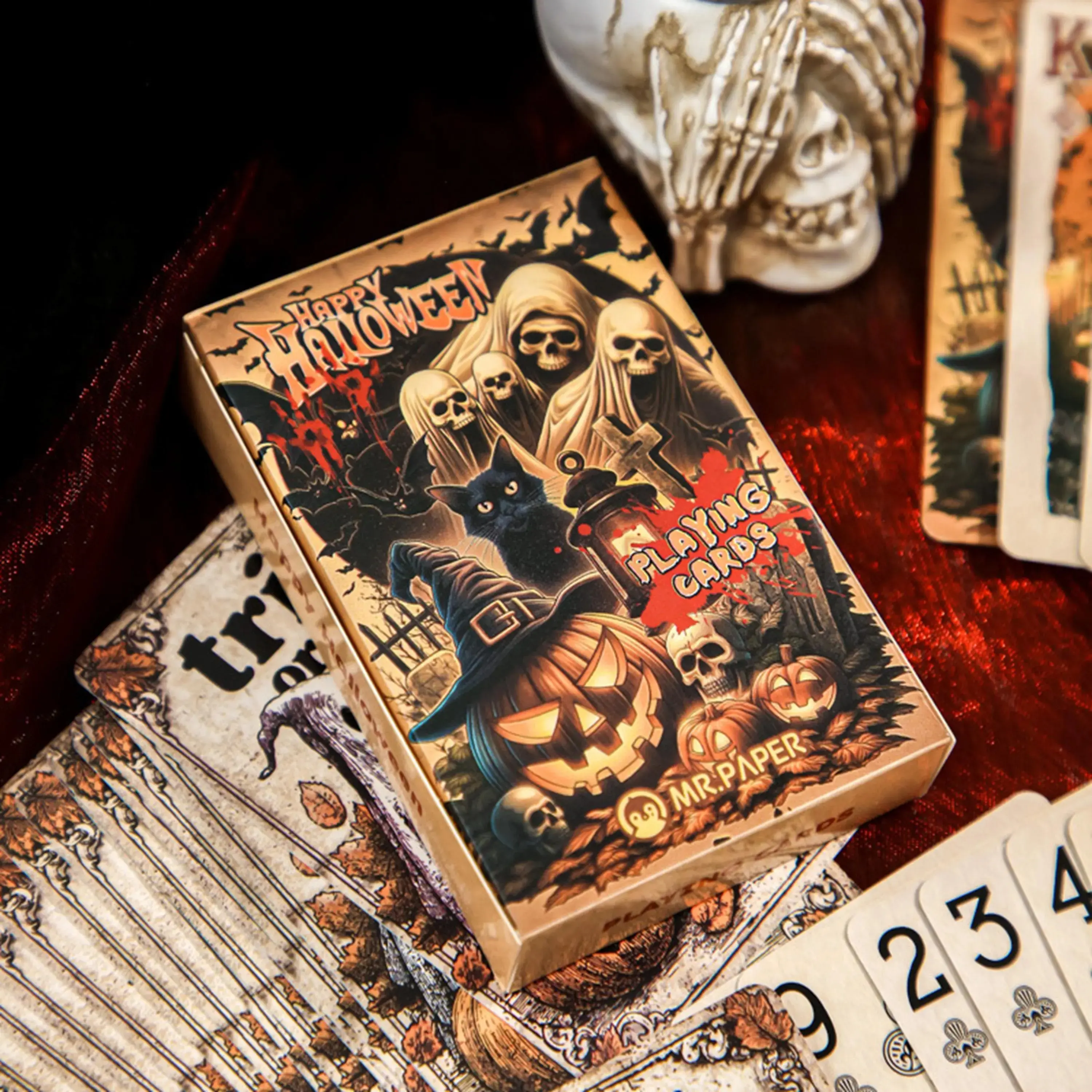 Halloween Playing Cards, Gothic Poker Deck for Adults, Vintage Horror Art Card Game, Spooky Party Favor & Trick or Treat Gift