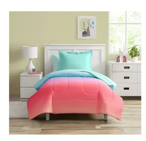 5 Piece Rainbow Ombre Polyester Bedding - Set of 5 Colorful Sheets, Pillows & Bedsheets for Home Decor