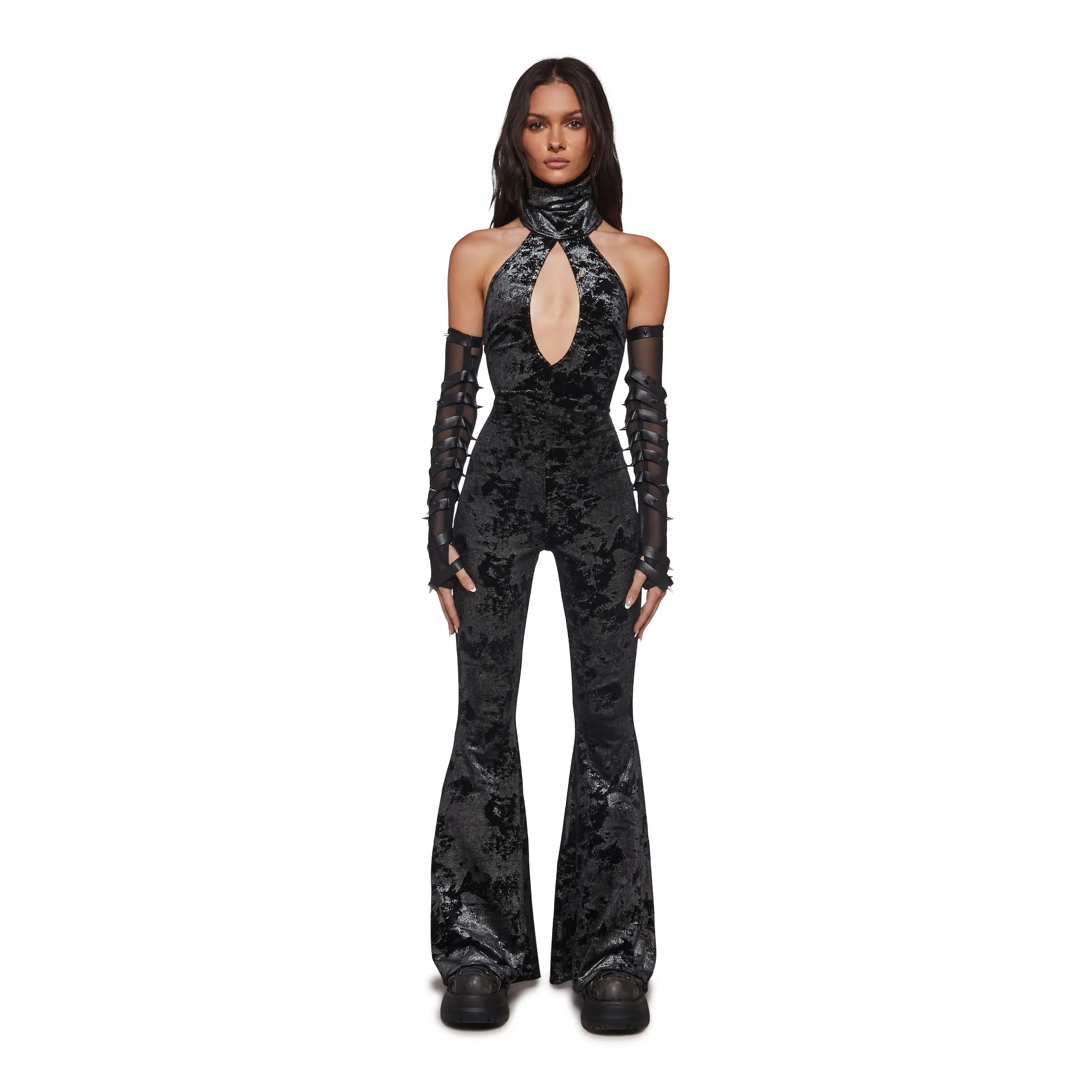 Kitana Velvet Jumpsuit with Mask