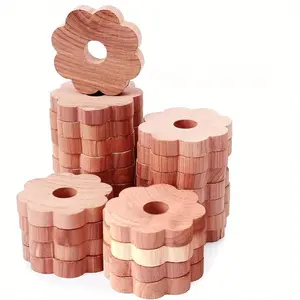 3pcs Clothes Storage, Cedar Blocks for Clothes Storage, Cedar Rings Cedar Chips for Closets and Drawers, Cedar for Closets Scented Cedar Wood Flowers Closet Freshener, Moth Repellent for Clothes