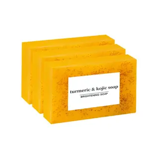Lemon Turmeric & Kojic Acid 3pcs Soap Set - 300g, Moisturizing & Body Wash for Women & Men, Alcohol Free, Suitable for All Ages