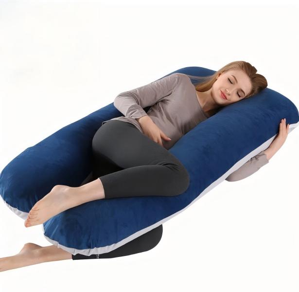 U Shaped Full Body Pillow, Soft Velvet Support Pillow for Sleeping, Relaxing & Daily Use, Washable Cover Comfort Home Pillow, Perfect Gift for Family & Friends