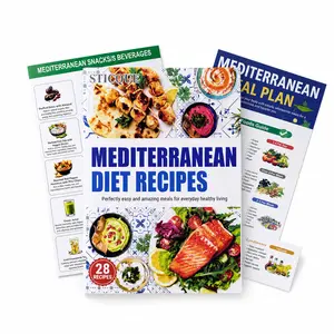3 Count Mediterranean Diet Food List & Meal Plan Set, Breakfast and Lunch Recipe Guide, Foods to Avoid Chart, Easy Cookbook for Healthy Living by Sticque