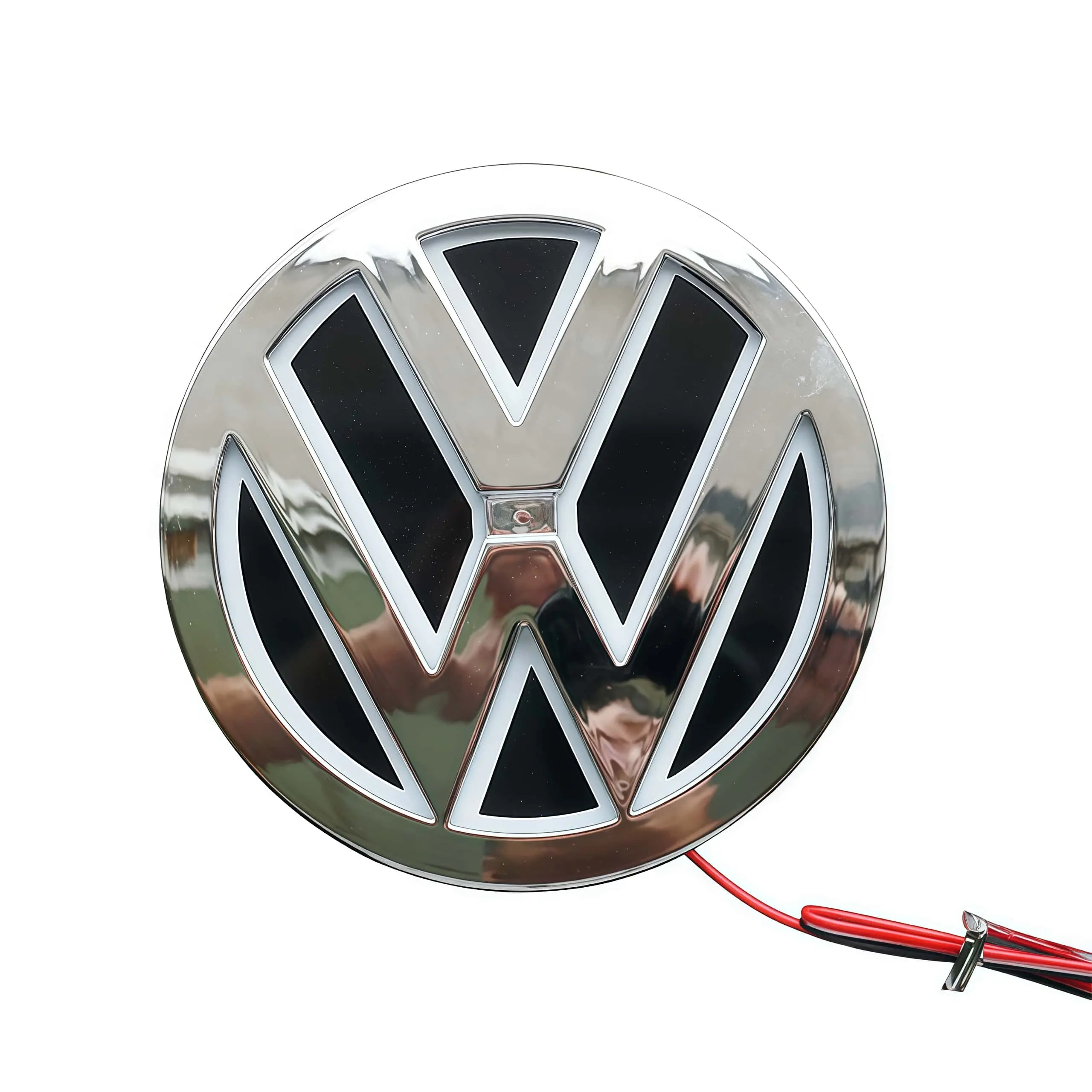 11cm Dynamic Glowing VW Grille Emblem Light, ABS Cold-Light Illuminated Glowing LED Badge for Volkswagen Golf Bora, High-End Neon Aesthetic, Easy DIY Installation for Car Meet Custom Exterior Auto Replacement Part