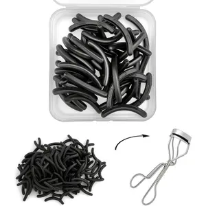 100 Pack Compatible Eyelash Curler Refills, Silicone Rubber Eyelash Curler Pads For Eyelash Curler, Black