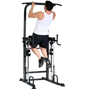 5-in-1 Viral Gym Power Tower • Dip/Pull Up/Assisted Pushups • Adjustable Pro Strength Training • Space-Saving & Beginner-Friendly,Adjustable ,pullup, machineHeavy Duty Power Tower