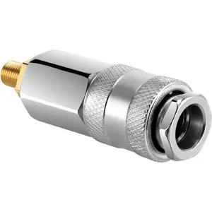 Gold Quick Connector Coupler Air Pump Adapter - Portable Electric Tire Inflator Accessory for Blow Tools, Wrenches, Sanders to Convert Pumps to Pneumatic Tools