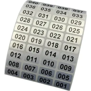 Consecutive Number Inventory Stickers  0.39 x 0.78 Inch Black Printing   Sticker (001 to 1000)